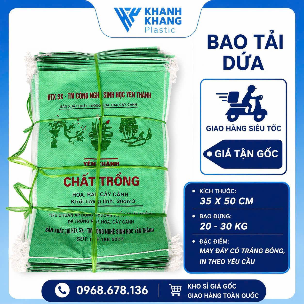 Cung cấp bao tải dứa in logo tại Thái Bình